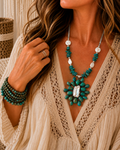 Load image into Gallery viewer, Moonstone Mesa Mother of Pearl &amp; Turquoise Necklace
