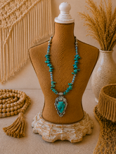 Load image into Gallery viewer, Turquoise Talisman Arrowhead Necklace
