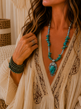 Load image into Gallery viewer, Turquoise Talisman Arrowhead Necklace
