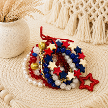 Load image into Gallery viewer, Stars &amp; Sparkle Patriotic Bracelet Stack
