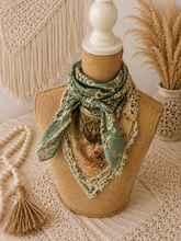 Load image into Gallery viewer, 25" Wildflower Wings Hand Painted Bandana
