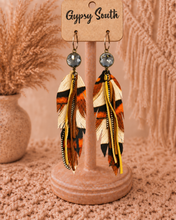 Load image into Gallery viewer, Ember Wild Feather Statement Earrings

