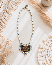 Load image into Gallery viewer, Ivory Heart &amp; Hide Statement Necklace
