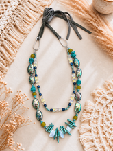 Load image into Gallery viewer, Boho Tide Abalone Crystal Statement Necklace
