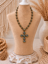 Load image into Gallery viewer, Sacred Stardust AB Crystal Cross Necklace
