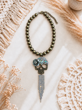 Load image into Gallery viewer, Midnight Rebel Skull Statement Necklace
