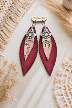 Load image into Gallery viewer, Pink Passion Feather Statement Earrings
