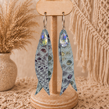 Load image into Gallery viewer, Moonlit Mermaid Feather Statement Earrings
