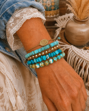 Load image into Gallery viewer, Desert Tide Turquoise Boho Bracelet Stack
