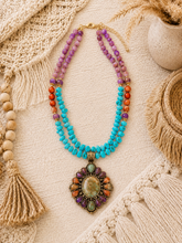 Load image into Gallery viewer, Prescott Painted Desert Turquoise Statement Necklace
