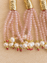 Load image into Gallery viewer, Paris Pearl Beaded Pink Tassel Earrings
