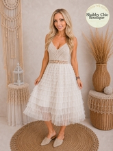 Load image into Gallery viewer, Tulle Twirl Crochet Lace Ruffle Dress
