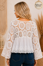 Load image into Gallery viewer, Meet Me In Savannah Floral Eyelet Crochet Top
