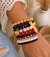 Load image into Gallery viewer, Stars &amp; Sparkle Patriotic Bracelet Stack
