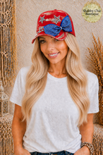 Load image into Gallery viewer, Red Stars &amp; Sparkle Patriotic Rhinestone Bling Hat

