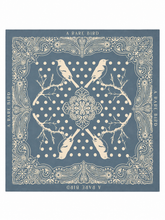 Load image into Gallery viewer, 35" Slate Blue Paisley Print Scarf

