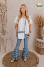 Load image into Gallery viewer, Blue Polka Dot Ruffle Leggings
