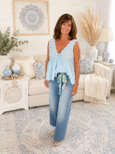 Load image into Gallery viewer, Weekend Romance Sleeveless V-neck Lace Knit Top
