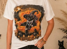Load image into Gallery viewer, Midnight Glam Kitty Bling T-shirt
