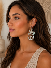 Load image into Gallery viewer, Peace &amp; Harmony Dove Metal Earrings
