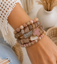 Load image into Gallery viewer, Desert Rose Druzy Bracelet Stack
