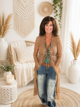 Load image into Gallery viewer, Mocha Moonlight Sheer Lace Ruffle Duster
