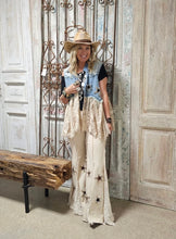 Load image into Gallery viewer, Starlight &amp; Lace Denim Duster Vest
