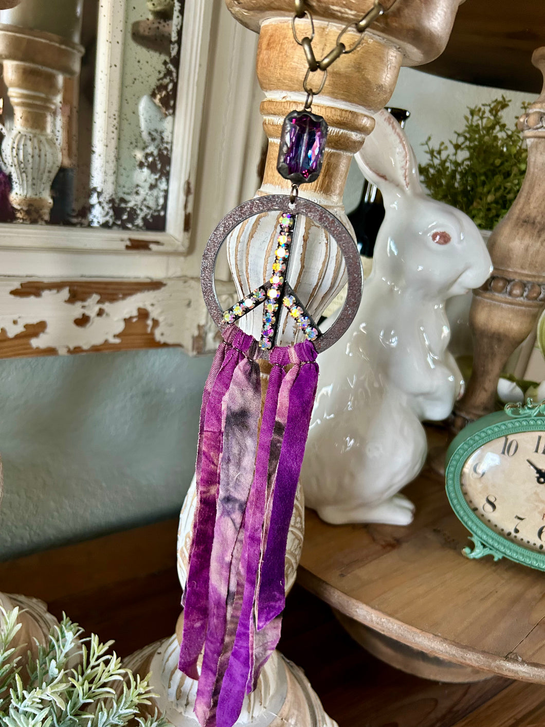 Gypsy South purple peace necklace