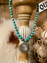 Load image into Gallery viewer, Turqouise Buffalo Coin Necklace
