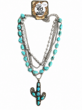 Load image into Gallery viewer, Art by Amy Turquoise Cactus Necklace
