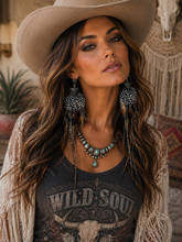 Load image into Gallery viewer, Midnight Maverick Feather Earrings
