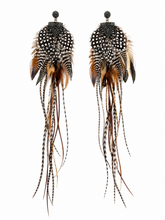 Load image into Gallery viewer, Midnight Maverick Feather Earrings

