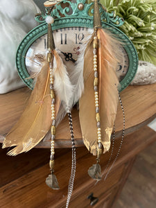 Fancy Blush Feather Earrings