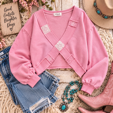 Load image into Gallery viewer, Pretty in Pink French Terry Crop Top
