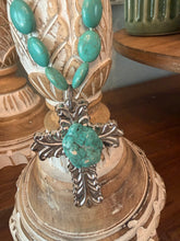 Load image into Gallery viewer, Rustic Revival Turquoise Cross Necklace
