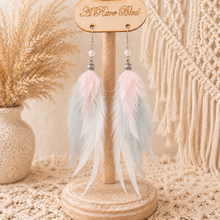 Load image into Gallery viewer, Pastel Cloud Feather Earrings
