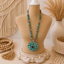 Load image into Gallery viewer, Roaming Rose Turquoise Necklace
