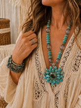 Load image into Gallery viewer, Roaming Rose Turquoise Necklace
