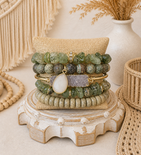 Load image into Gallery viewer, Sage Canyon Druzy Bracelet Stack

