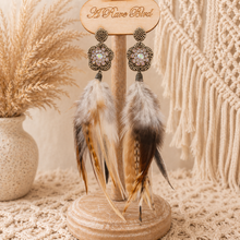 Load image into Gallery viewer, Wild Prairie Rhinestone Feather Earrings
