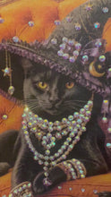 Load and play video in Gallery viewer, Midnight Glam Kitty Bling T-shirt
