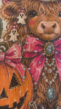 Load and play video in Gallery viewer, Halloween Highland Cow Bling T-shirt
