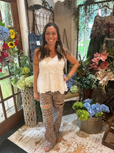 Load image into Gallery viewer, Leopard Print Rhinestone Cutout Jeans
